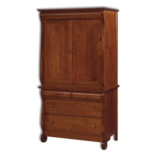 Amish USA Made Handcrafted Old Classic Sleigh 2Pc. Armoire sold by Online Amish Furniture LLC