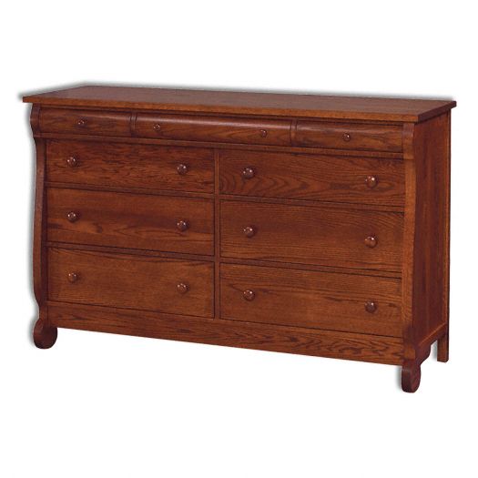 Amish USA Made Handcrafted Old Classic Sleigh 65" Dresser sold by Online Amish Furniture LLC