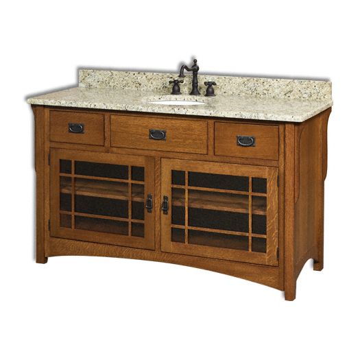 Amish USA Made Handcrafted Landmark 60 Vanity sold by Online Amish Furniture LLC