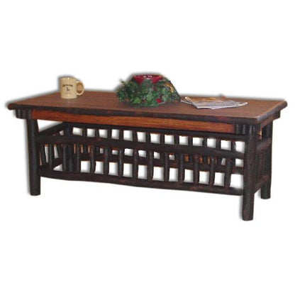 Amish USA Made Handcrafted Rustic Hickory Lumberjack Collection Coffee Table sold by Online Amish Furniture LLC