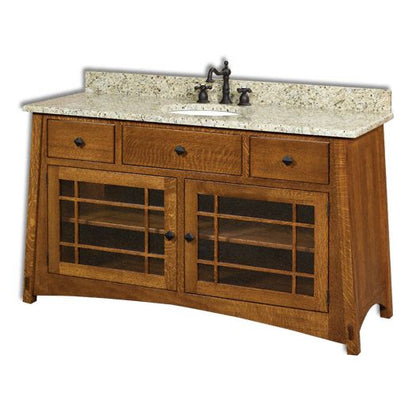 Amish USA Made Handcrafted McCoy 60 Vanity sold by Online Amish Furniture LLC