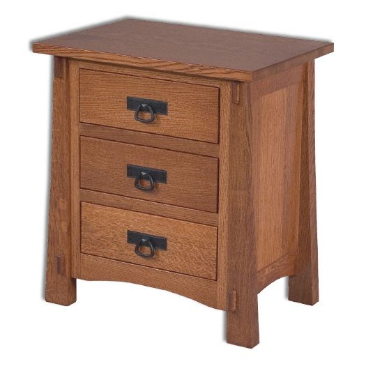 Amish USA Made Handcrafted Modesto 3 Drawer Nightstand sold by Online Amish Furniture LLC