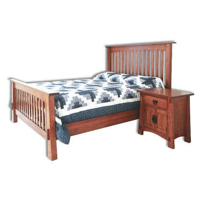 Amish USA Made Handcrafted Modesto Mission Slat Bed sold by Online Amish Furniture LLC