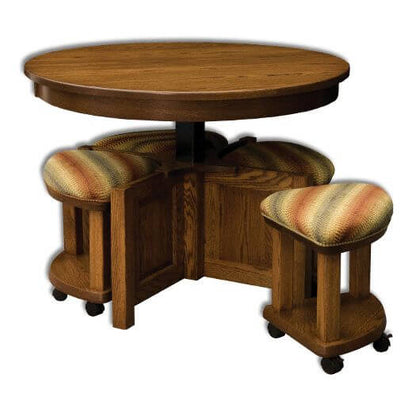 Amish USA Made Handcrafted 5 Pc. Round Table-Bench Set sold by Online Amish Furniture LLC