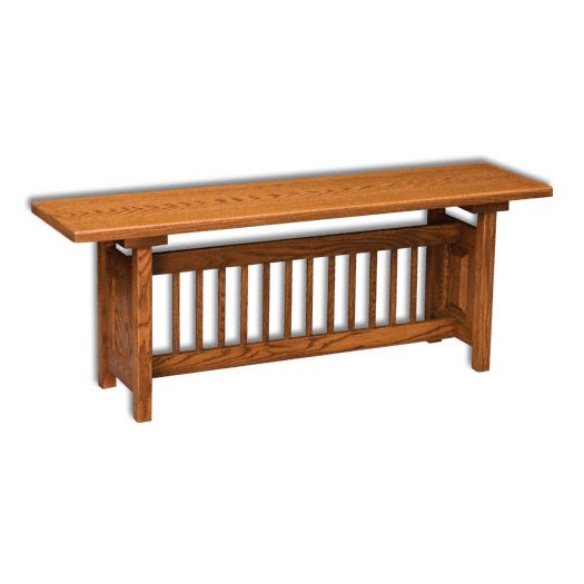 Amish USA Made Handcrafted Classic Mission Trestle Bench sold by Online Amish Furniture LLC