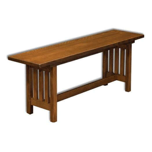 Amish USA Made Handcrafted Bay Hill Slat Trestle Bench sold by Online Amish Furniture LLC