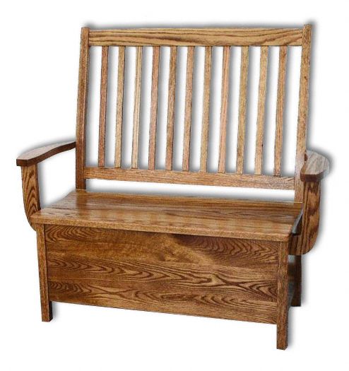 Amish USA Made Handcrafted Mission Storage Bench sold by Online Amish Furniture LLC