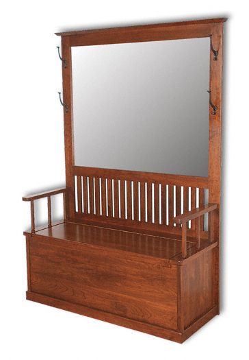 Amish USA Made Handcrafted Mission Hall Seat sold by Online Amish Furniture LLC