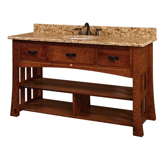Amish USA Made Handcrafted Mesa 60 Vanity sold by Online Amish Furniture LLC