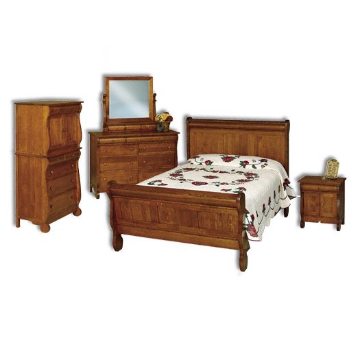 Amish USA Made Handcrafted Old Classic Sleigh 3 Drawer Nightstand w-Opening sold by Online Amish Furniture LLC
