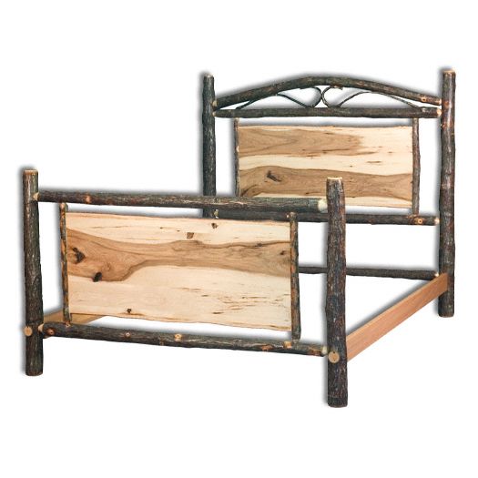 Amish USA Made Handcrafted Rustic Hickory Panel Bed sold by Online Amish Furniture LLC