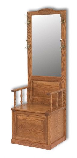Amish USA Made Handcrafted Raised Panel Hall Seat sold by Online Amish Furniture LLC