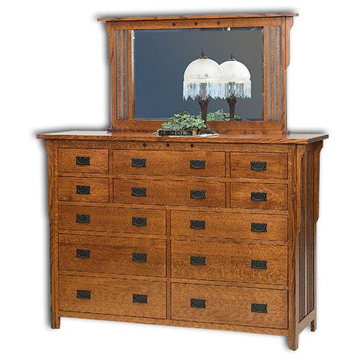 Amish USA Made Handcrafted Royal Mission 12 Drw. Dresser sold by Online Amish Furniture LLC
