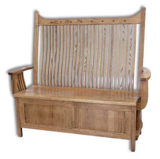 Amish USA Made Handcrafted Royal Mission Bench sold by Online Amish Furniture LLC