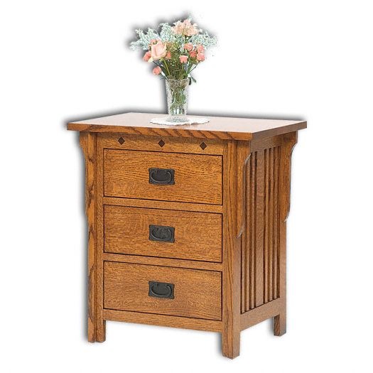 Amish USA Made Handcrafted Royal Mission 3 Drawer Nightstand sold by Online Amish Furniture LLC