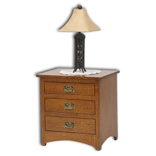 Amish USA Made Handcrafted Mission 3 Drawer Nightstand sold by Online Amish Furniture LLC