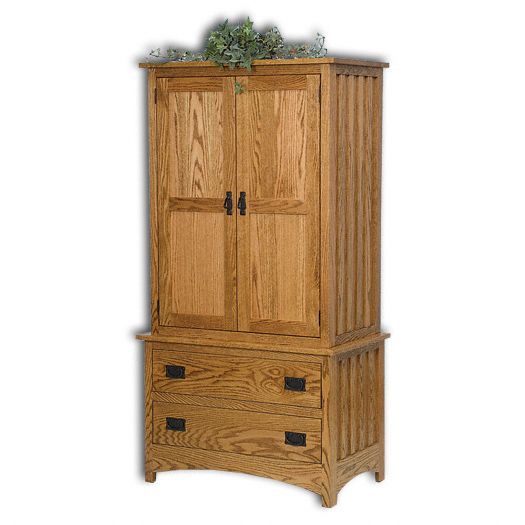 Amish USA Made Handcrafted Mission Chest on Chest Armoire sold by Online Amish Furniture LLC