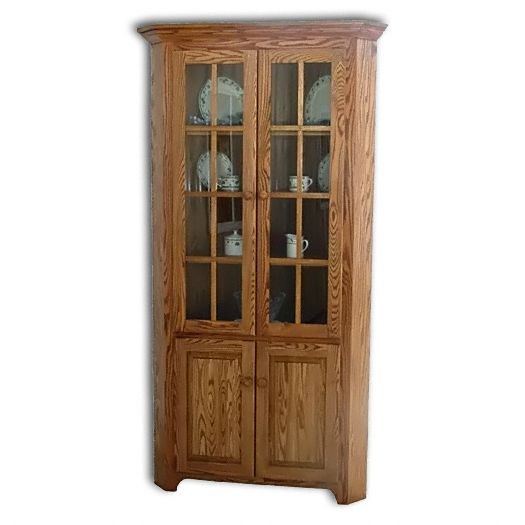 Amish USA Made Handcrafted Shaker Corner Hutch sold by Online Amish Furniture LLC