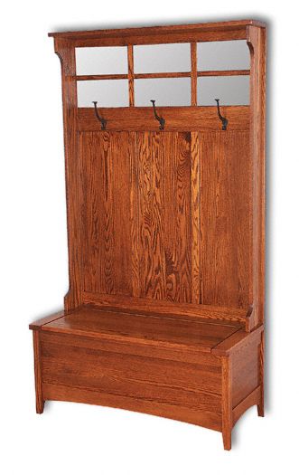 Amish USA Made Handcrafted Shaker Hall Seat sold by Online Amish Furniture LLC