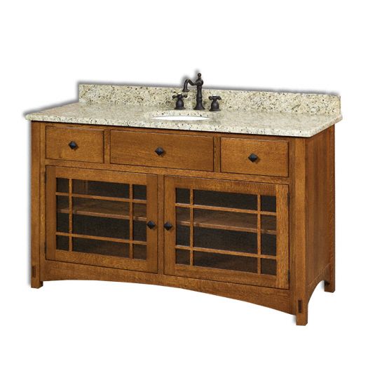 Amish USA Made Handcrafted Springhill 60 Vanity sold by Online Amish Furniture LLC