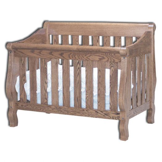 Amish USA Made Handcrafted Sleigh Conversion Crib sold by Online Amish Furniture LLC