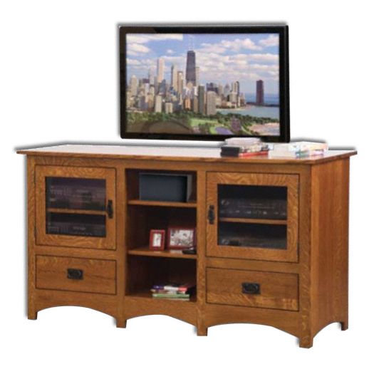 Amish USA Made Handcrafted Mission Plasma T.V. Stand sold by Online Amish Furniture LLC