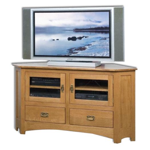 Amish USA Made Handcrafted Mission Plasma LCD Corner Unit sold by Online Amish Furniture LLC