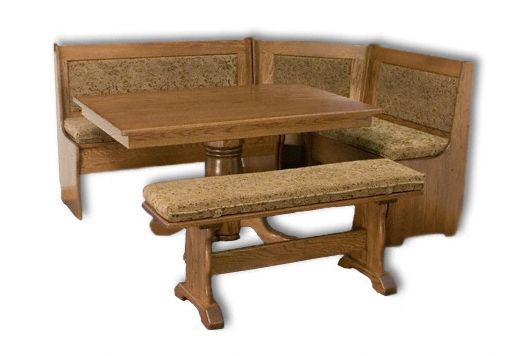 Amish USA Made Handcrafted Traditional 5-Piece Corner Nook sold by Online Amish Furniture LLC