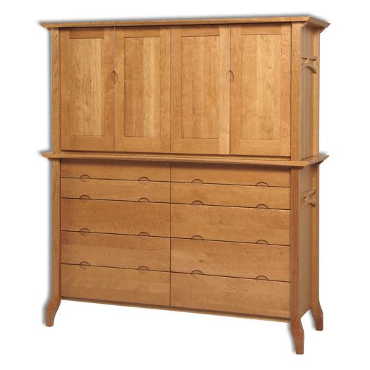 Amish USA Made Handcrafted Grand River Double Armoire Mule Chest sold by Online Amish Furniture LLC