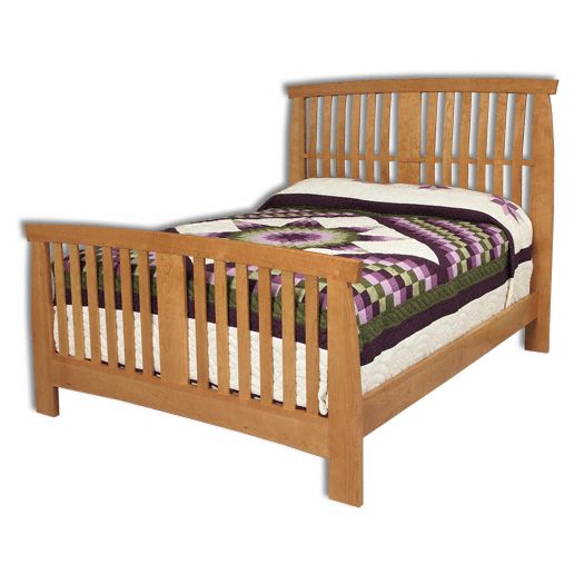 Amish USA Made Handcrafted Grand River Slat Bed sold by Online Amish Furniture LLC